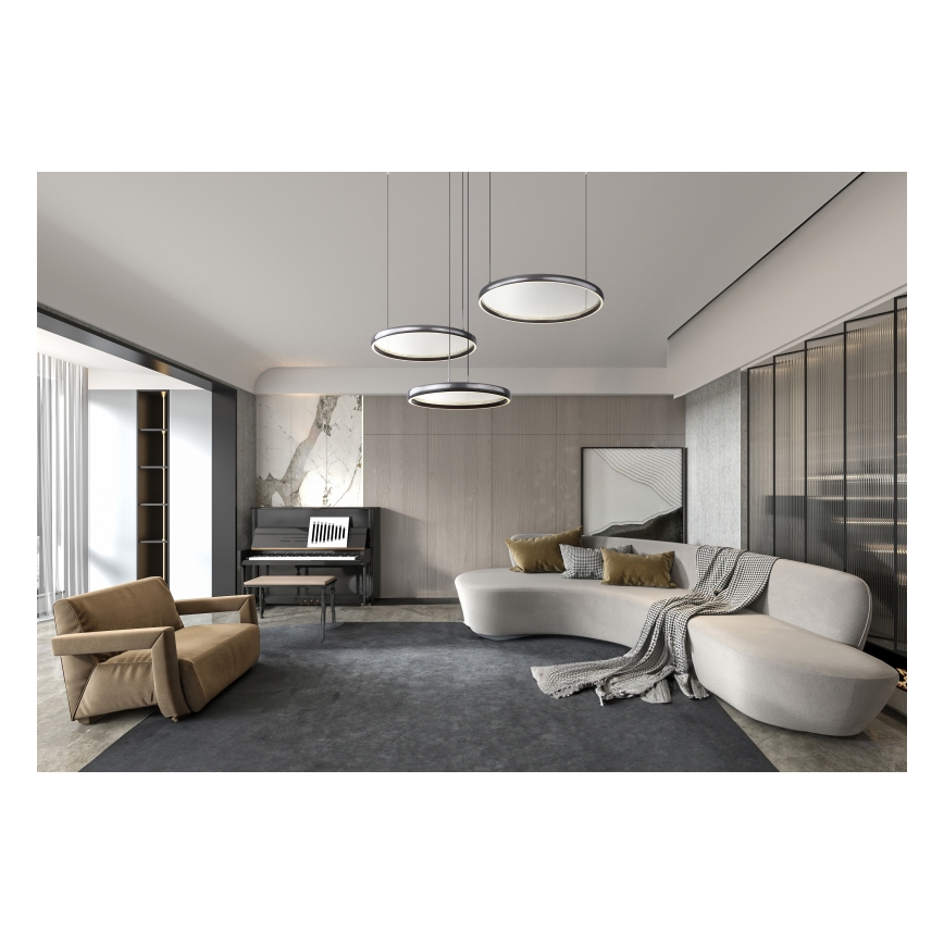 Globo - Светодиодная подвесная люстра с регулированием яркости LED/55W/230V 2700-6000K черный + дистанционное управление