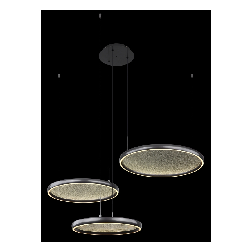 Globo - Светодиодная подвесная люстра с регулированием яркости LED/55W/230V 2700-6000K черный + дистанционное управление