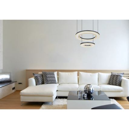 Globo - Светодиодная подвесная люстра с регулированием яркости LED/50W/230V 2700-6000K диаметр 50 см черный + дистанционное управление
