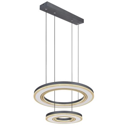 Globo - Світлодіодна підвісна люстра з регулюванням яскравості LED/50W/230V 2700-6000K діаметр 50 см чорний + пульт дистанційного керування