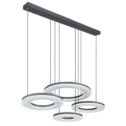 Globo - Светодиодная подвесная люстра с регулированием яркости LED/80W/230V 2700-6000K черный + дистанционное управление