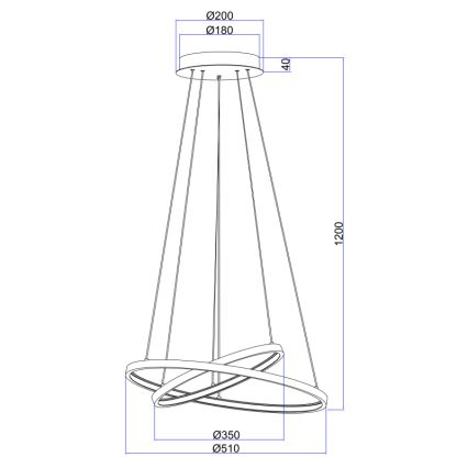 Globo - Світлодіодна підвісна люстра з регулюванням яскравості 2xLED/21W/230V