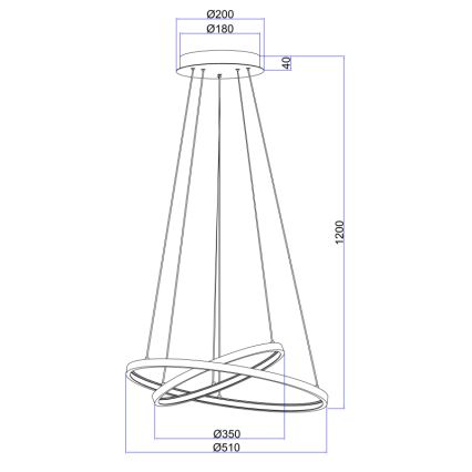 Globo - Светодиодная подвесная люстра с регулированием яркости 2xLED/21W/230V