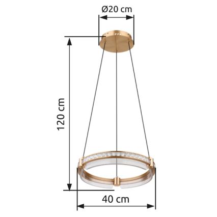 Globo - LED С регулированием яркости хрусталь люстра подвесная LED/36W/230V 2700K-6000K + дистанционное управление