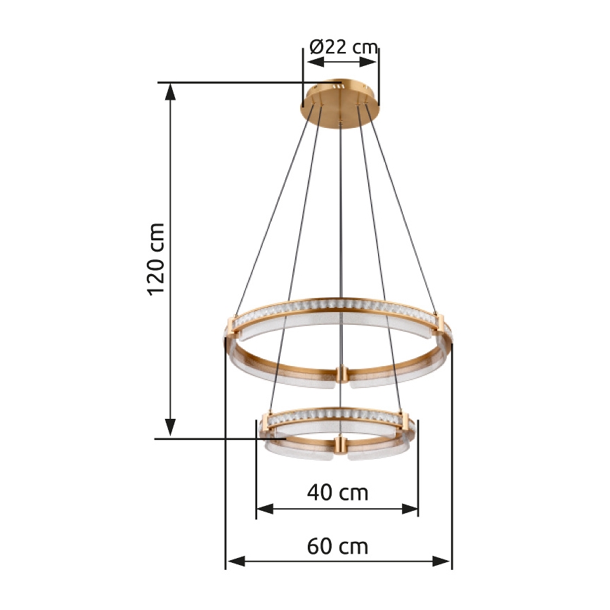 Globo - LED Кришталева підвісна люстра з регулюванням яскравості LED/78W/230V 2700K-6000K + пульт дистанційного керування