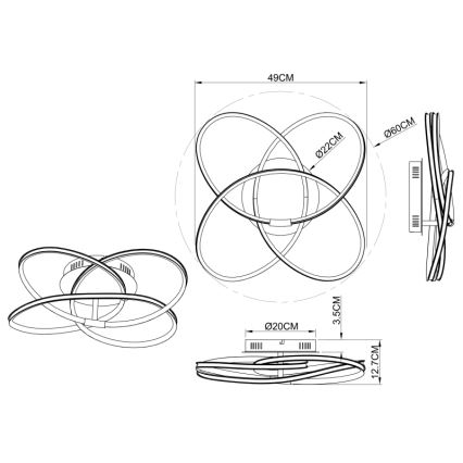 Globo - Світлодіодна пристельова люстра LED/30W/230V