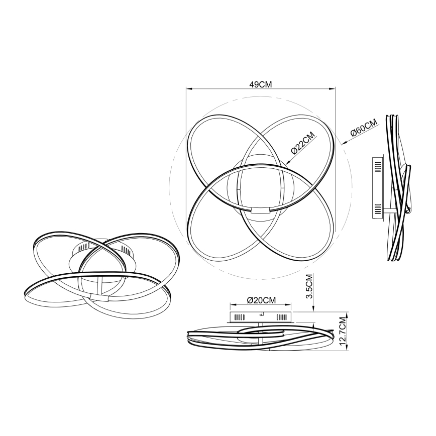 Globo - Світлодіодна пристельова люстра LED/30W/230V