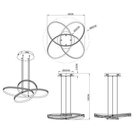 Globo - Підвісна LED люстра LED/30W/230V