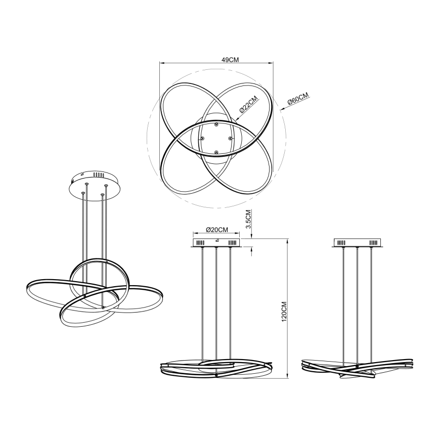 Globo - Підвісна LED люстра LED/30W/230V