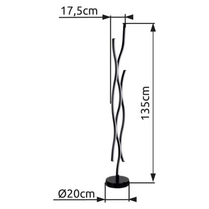 Globo - Светодиодный торшер LED/28W/230V 3000K черный