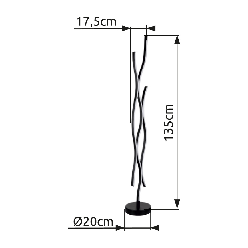 Globo - Светодиодный торшер LED/28W/230V 3000K черный