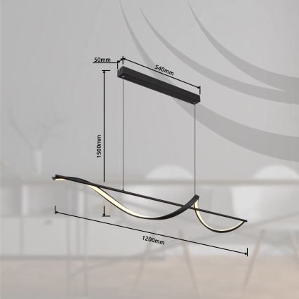 Globo - Світлодіодна підвісна люстра LED/24W/230V 3000K чорний