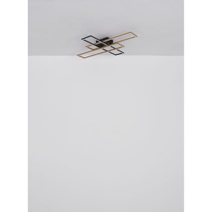 Globo - Светодиодный потолочный светильник LED/30W/230V 3000K 60x80 см черный/золотистый