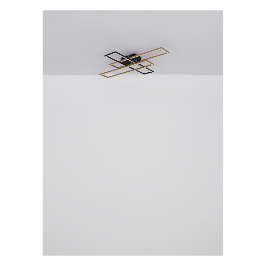Globo - Светодиодный потолочный светильник LED/30W/230V 3000K 60x80 см черный/золотистый