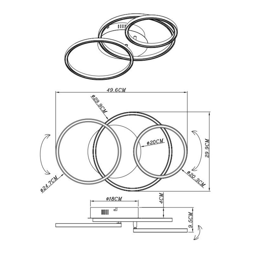 Globo - Стельовий LED світильник LED/30W/230V