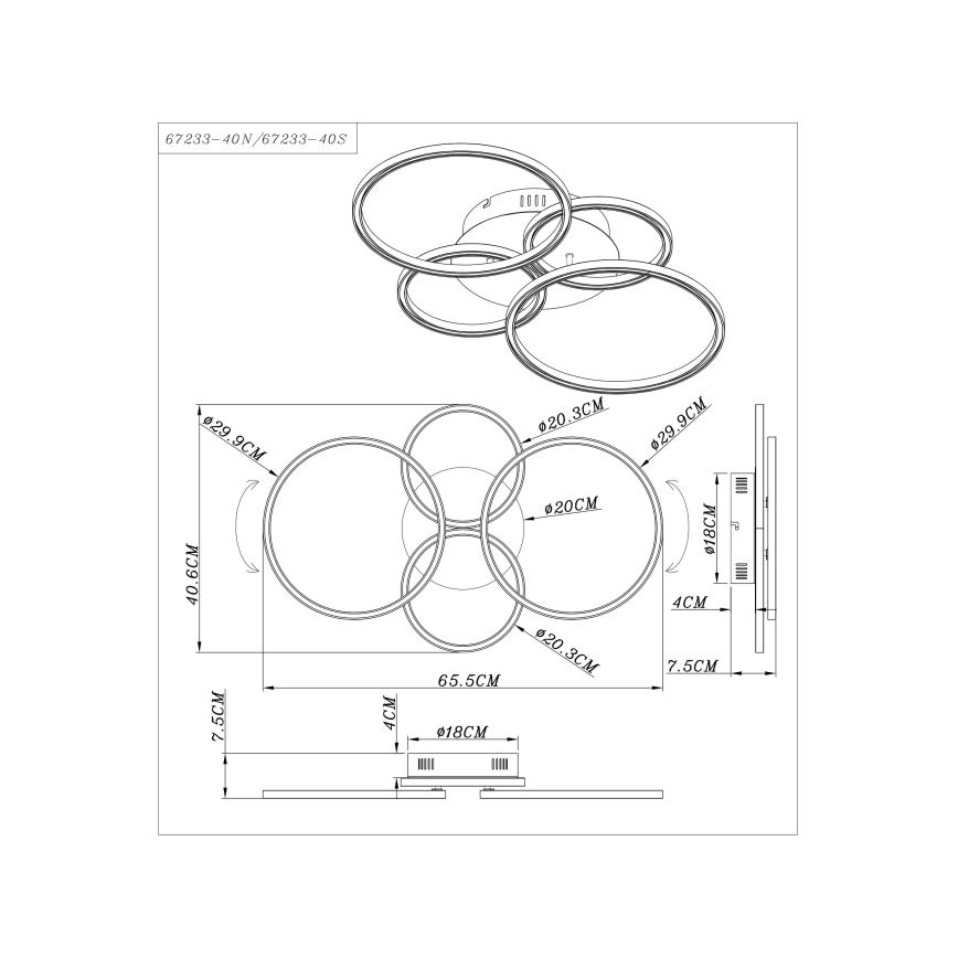 Globo - Світлодіодна пристельова люстра LED/40W/230V