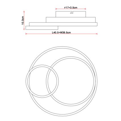 Globo - Стельовий LED світильник LED/36W/230V