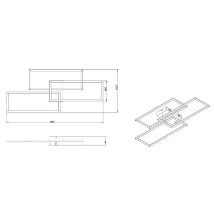Globo - Пристельова LED люстра з регулюванням яскравості LED/58W/230V 3000-6000K + пульт дистанційного керування