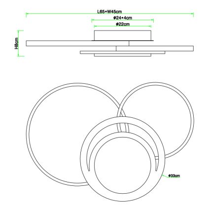Globo - Стельовий LED світильник LED/40W/230V