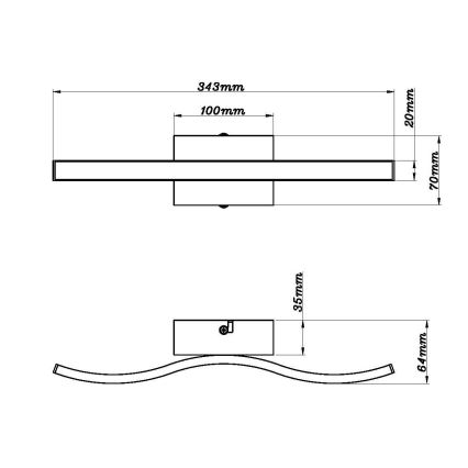 Globo - Пристельова LED люстра LED/6W/230V 3000K чорний