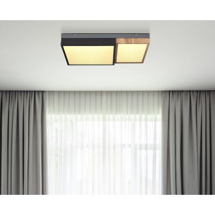 Globo 67286-30 - LED стельовий світильник GUNDI LED/30W/230V 35x65 cm коричневий/чорний