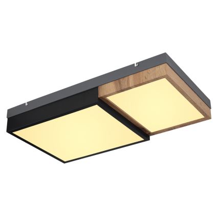 Globo 67286-30 - LED стельовий світильник GUNDI LED/30W/230V 35x65 cm коричневий/чорний