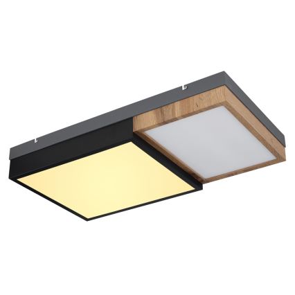 Globo 67286-30 - LED стельовий світильник GUNDI LED/30W/230V 35x65 cm коричневий/чорний