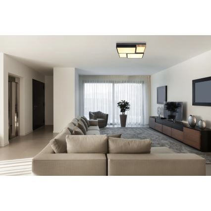Globo 67286-50 - светодиодный потолочный светильник GUNDI LED/50Вт/230В 60x60 см коричневый/чёрный