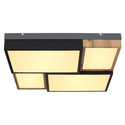 Globo 67286-50 - светодиодный потолочный светильник GUNDI LED/50Вт/230В 60x60 см коричневый/чёрный