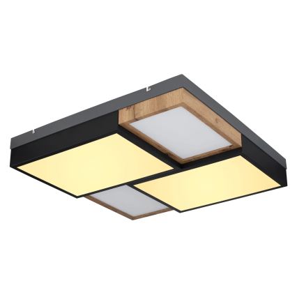 Globo 67286-50 - светодиодный потолочный светильник GUNDI LED/50Вт/230В 60x60 см коричневый/чёрный
