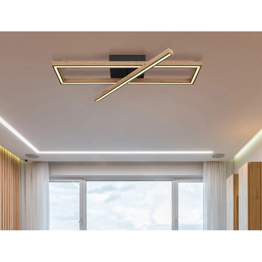 Globo 67287D1 - LED стельовий світильник MANDERA LED/36W/230V 20x80 cm коричневий