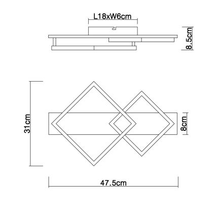 Globo - Стельовий LED світильник LED/18W/230V