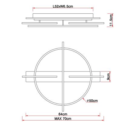 Globo - Стельовий LED світильник LED/44W/230V