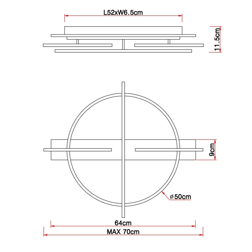 Globo - Стельовий LED світильник LED/44W/230V