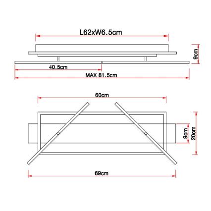 Globo - Стельовий LED світильник LED/32W/230V