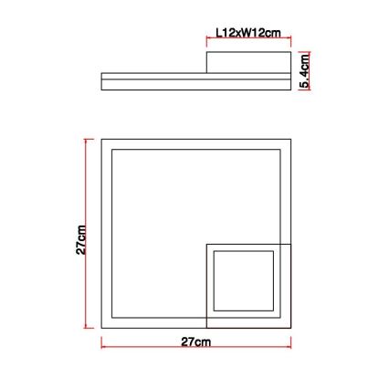 Globo - Стельовий LED світильник LED/12W/230V