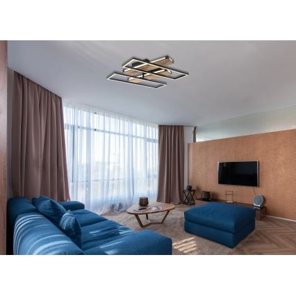 Globo 67299D1 - LED стельовий світильник COLLI LED/48Вт/230В 52x60 см коричневий/чорний