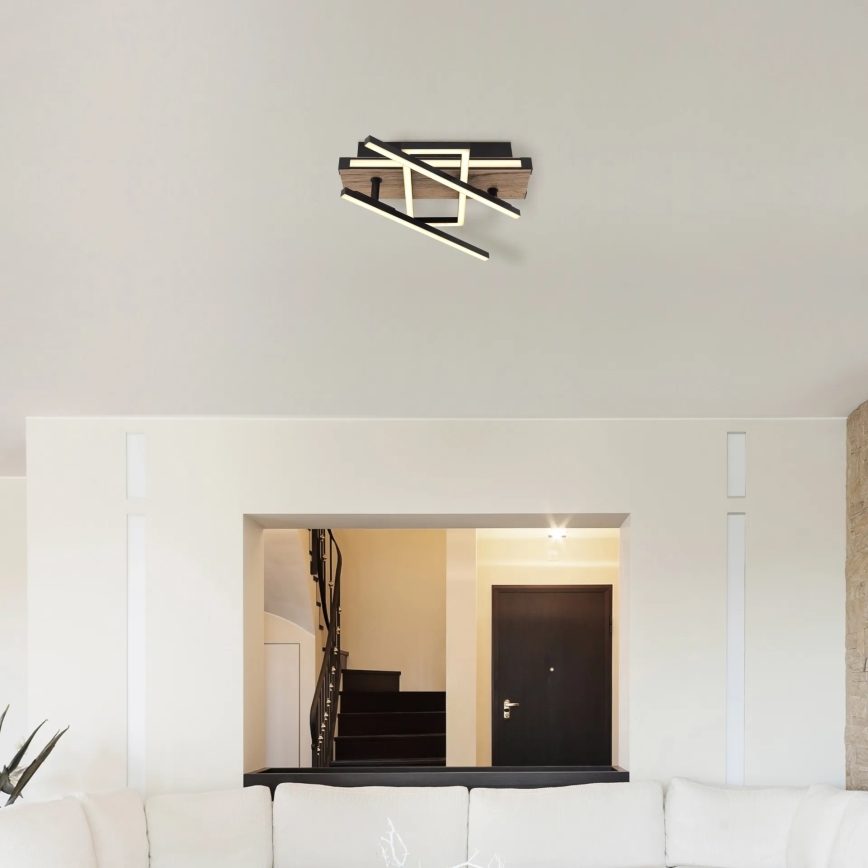 Globo 67299D2 - LED-потолочный светильник COLLI LED/30W/230V 46x68 cm коричневый/чёрный