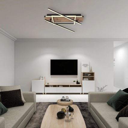 Globo 67299D3 - LED-стельовий світильник COLLI LED/40W/230V 88x120 см бежевий/чорний