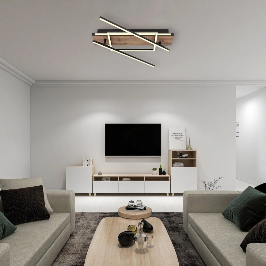 Globo 67299D3 - LED-стельовий світильник COLLI LED/40W/230V 88x120 см бежевий/чорний