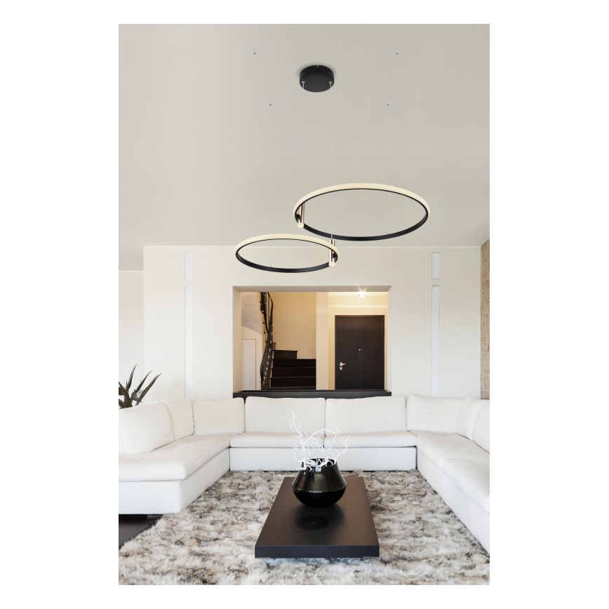 Globo - Светодиодная подвесная люстра с регулированием яркости LED/55W/230V 2700-6000K черный + дистанционное управление