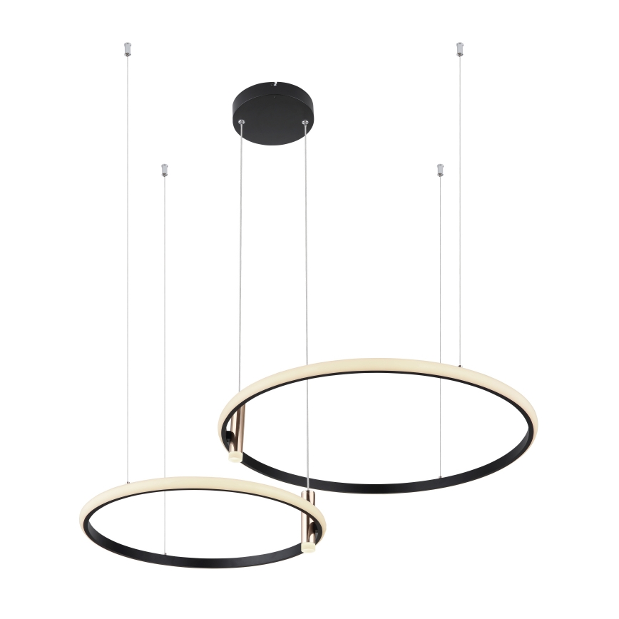 Globo - Світлодіодна підвісна люстра з регулюванням яскравості LED/55W/230V 2700-6000K чорний + пульт дистанційного керування