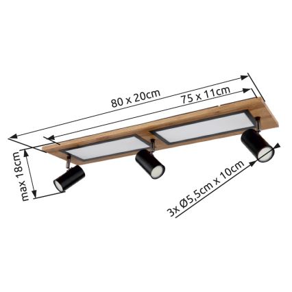 Globo - Світильник точковий LED/24W/230V + 3xGU10/5W