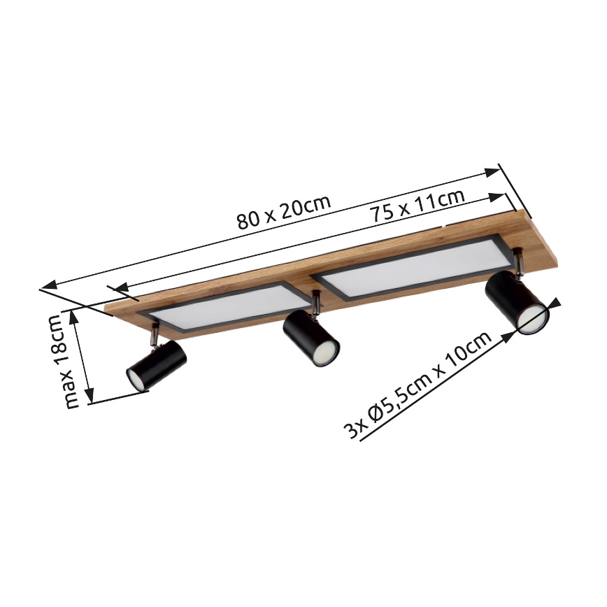 Globo - Світильник точковий LED/24W/230V + 3xGU10/5W