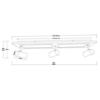 Globo - Світлодіодний точковий світильник LED/24W/230V + 3xGU10/5W