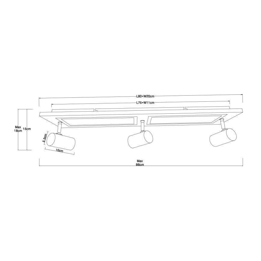 Globo - Світлодіодний точковий світильник LED/24W/230V + 3xGU10/5W