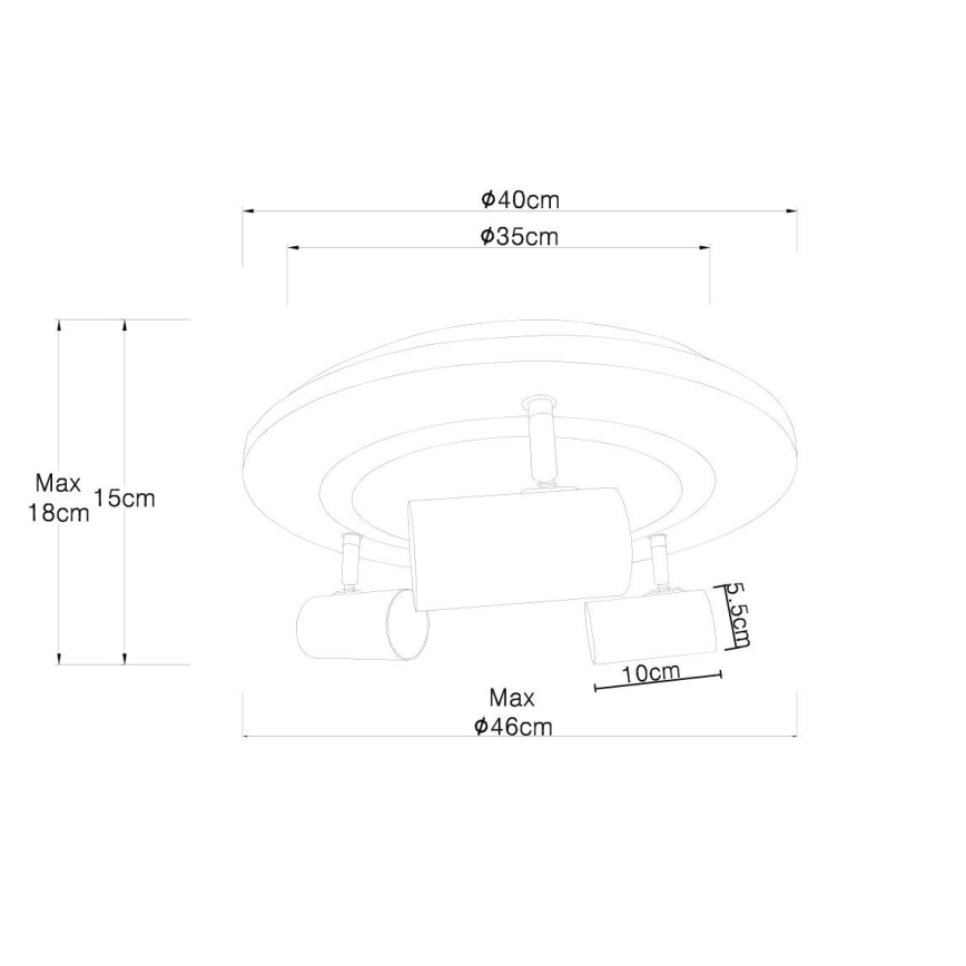 Globo - Світлодіодний точковий світильник 3xGU10/5W/230V + LED/15W/230V