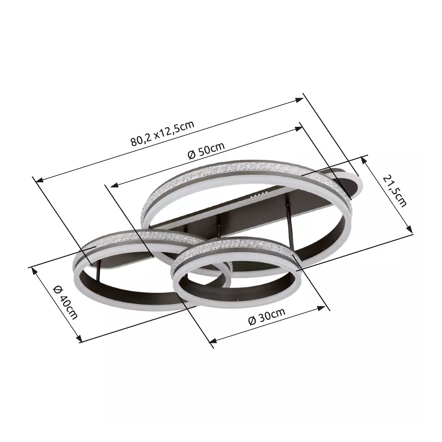 Globo - Светодиодный потолочный светильник с регулированием яркости LED/75W/230V 2700K-6000K + дистанционное управление