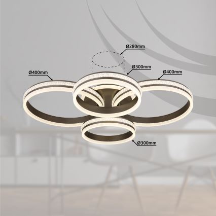 Globo - Светодиодный потолочный светильник с регулированием яркости LED/90W/230V 2700K-6000K + дистанционное управление
