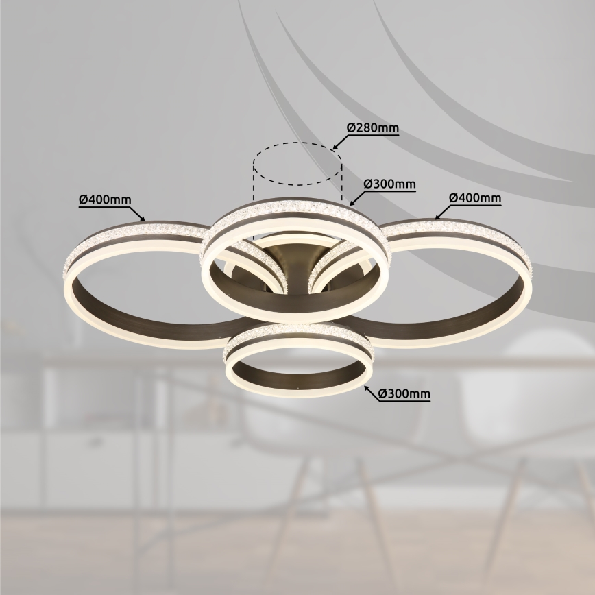 Globo - Светодиодный потолочный светильник с регулированием яркости LED/90W/230V 2700K-6000K + дистанционное управление